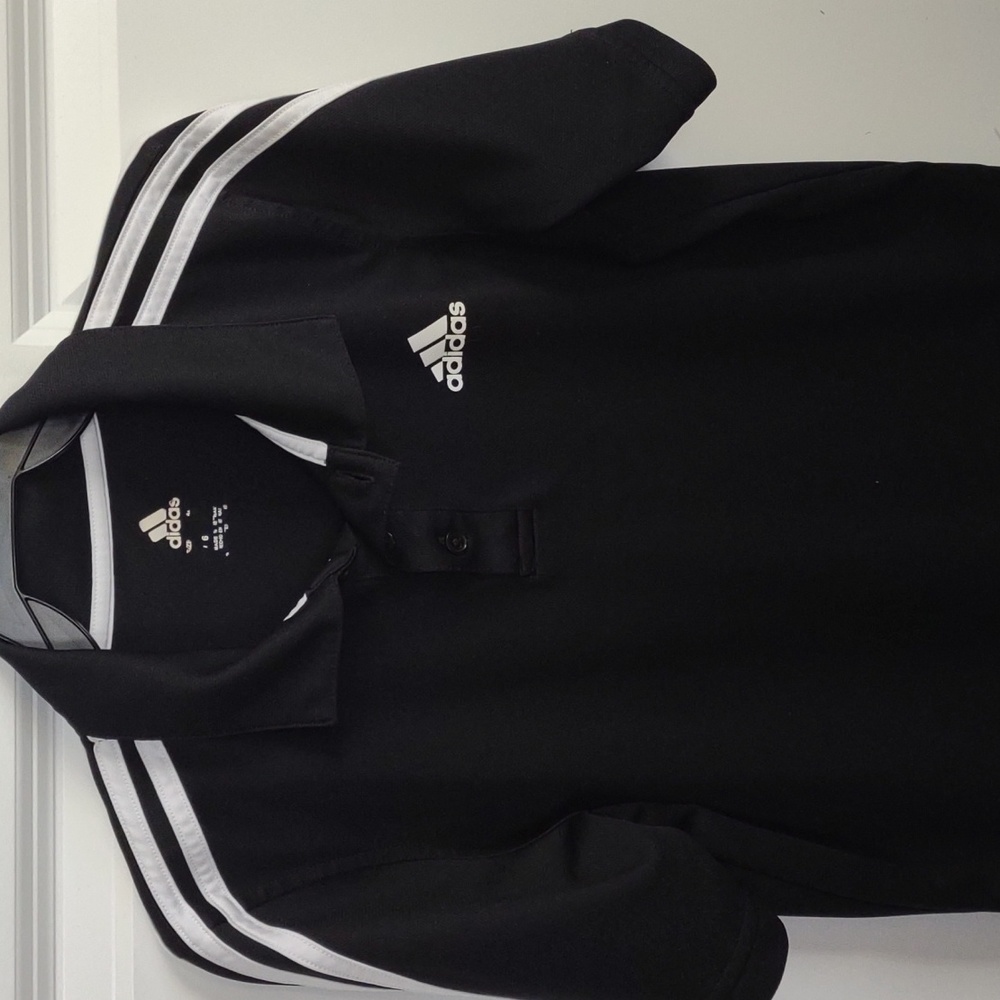 Boys black Adidas polo style shirt